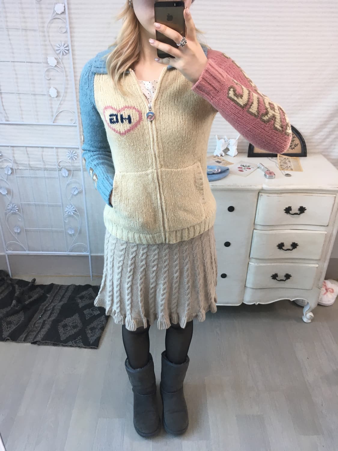 빈티지 히스테리글래머 릴리 니트 집업 코위찬 y2k 스트릿 갸루 펑키 상품이미지4