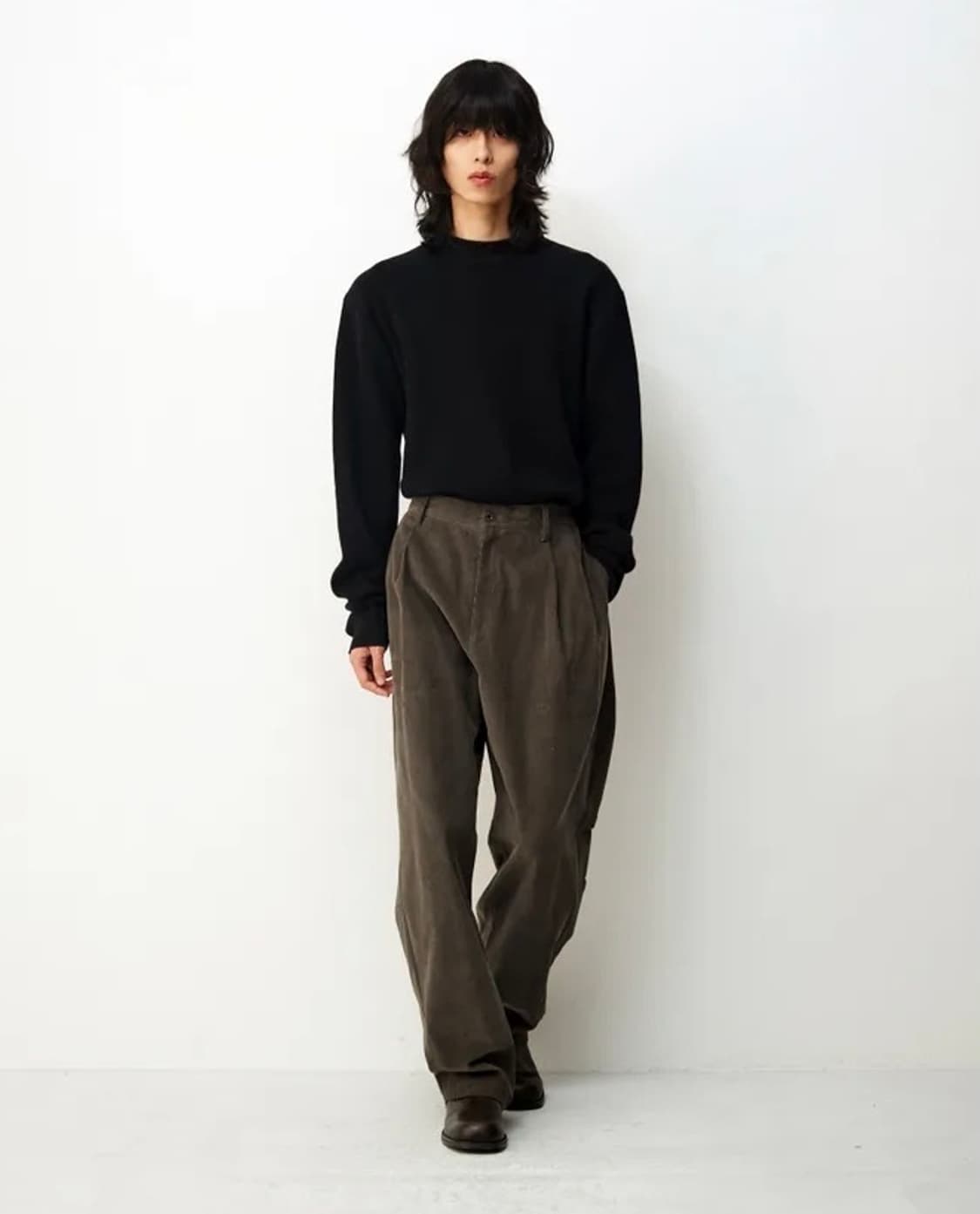 [쿠어] 코듀로이 패널드 라운딩 팬츠 (신더그레이) L 상품이미지2