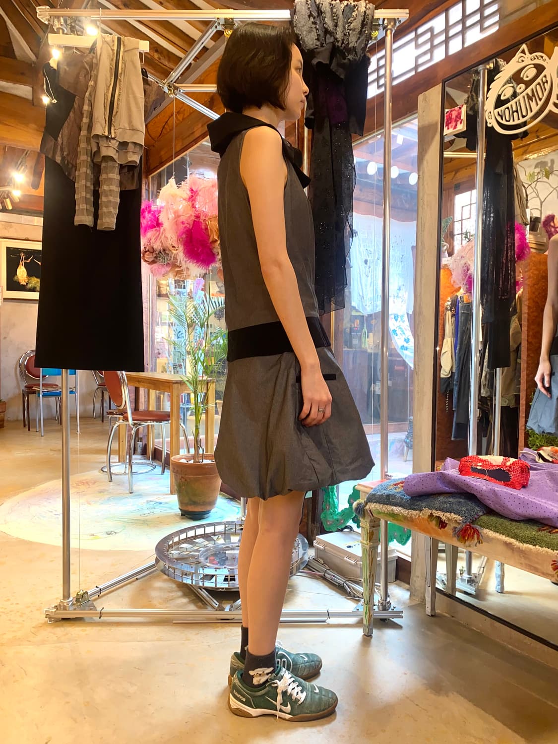 [Cache Cache] 90s 오피스 사이렌 벌룬 헴 드레스 상품이미지5