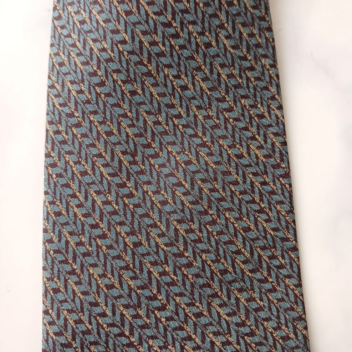 BALMAIN 발망 실크 브라운 패턴 넥타이 9.5cm A+등급 E900 상품이미지5