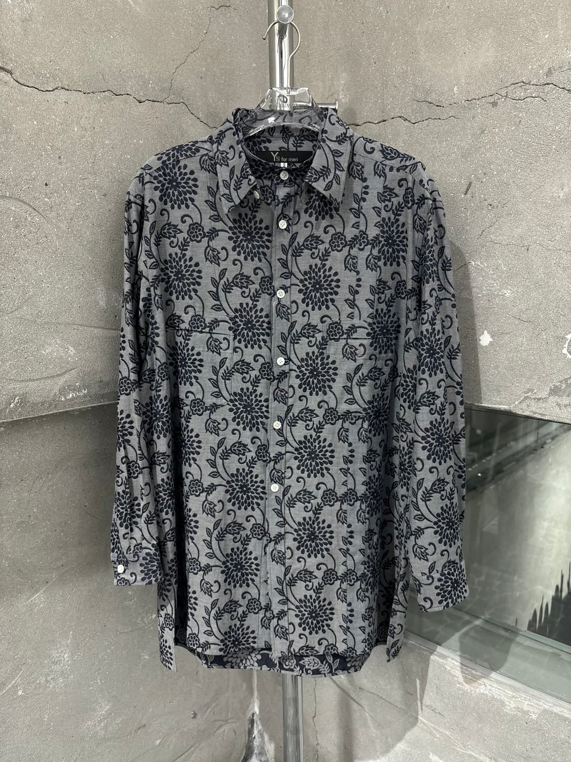 와이즈 인디고 자카드 셔츠 상품이미지1