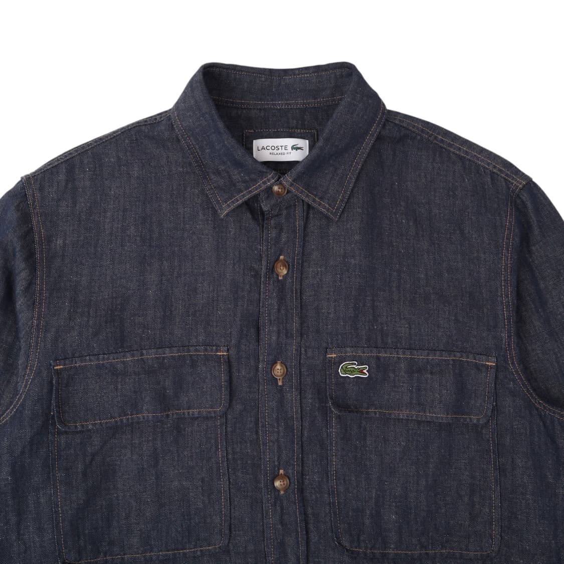 라코스테 데님 프론트포켓 오버 셔츠 상품이미지2
