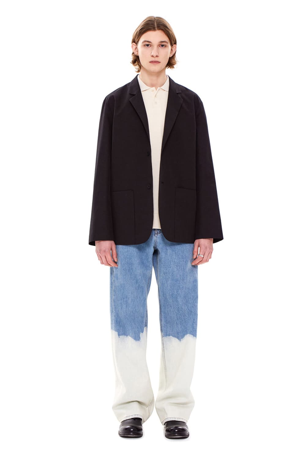 (XL)로드존그레이 블리칭 스트레이트 데님 팬츠 블루 상품이미지1