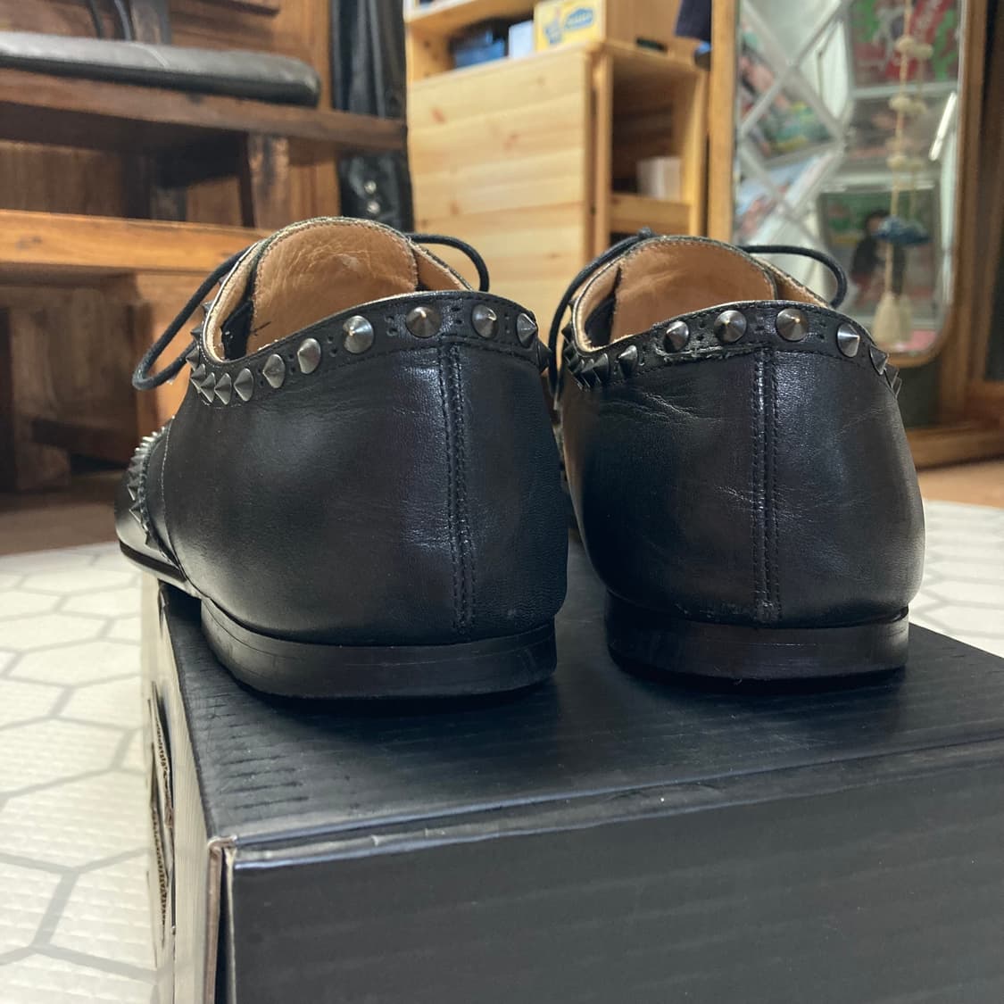 (8.5) 넘버나인 13AW 스터드 레더 슈즈 상품이미지5