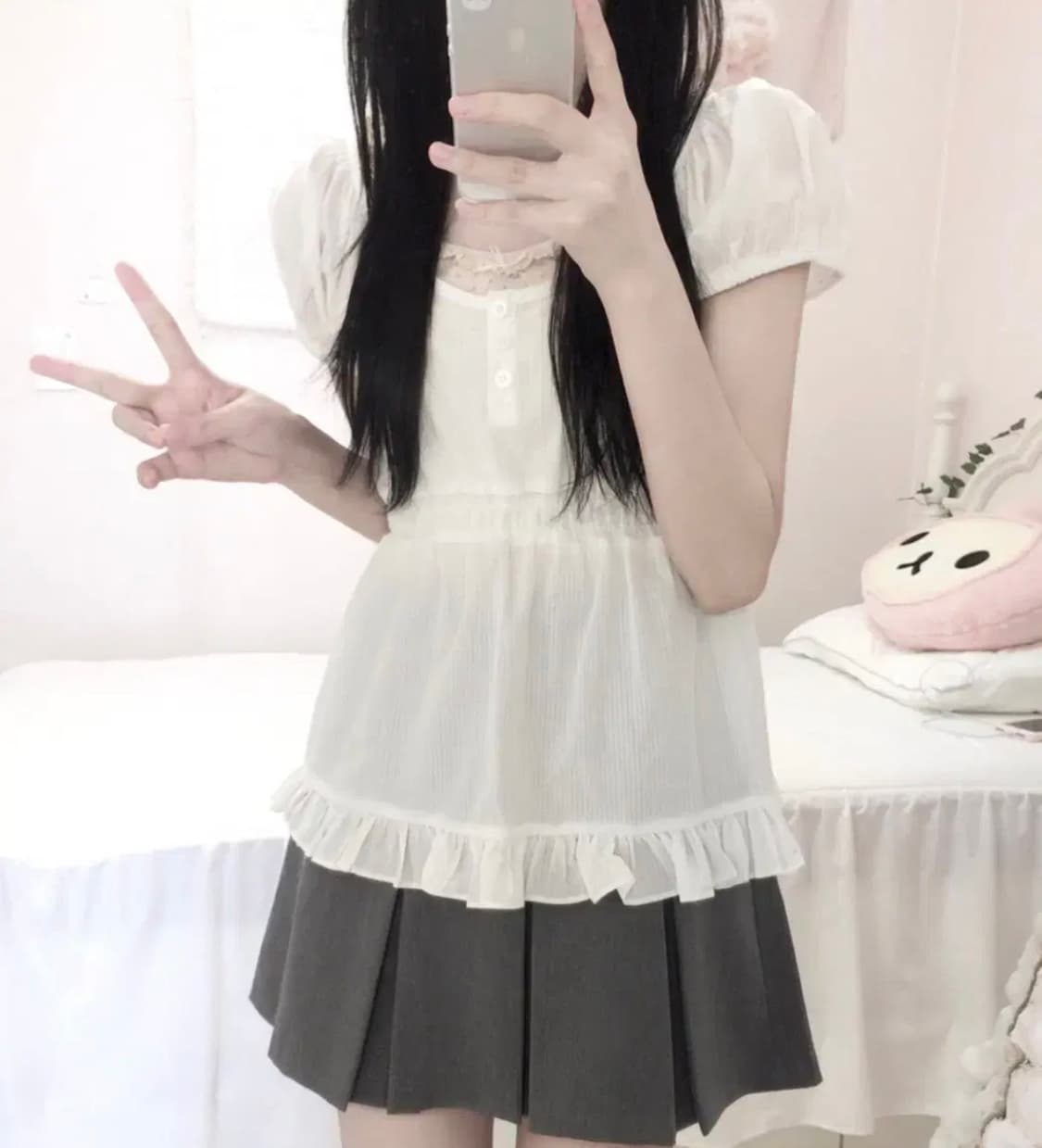 스너그 하치 블라우스 화이트 snug 서냥 모리걸 빈티지 일본 상품이미지1