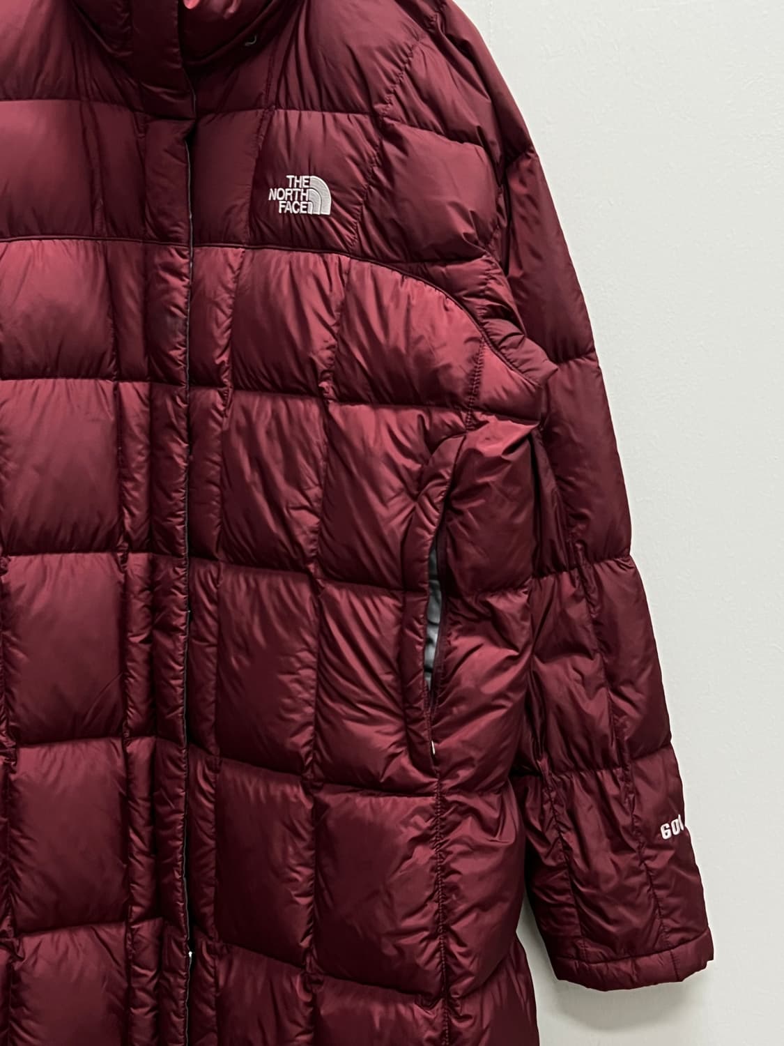 노스페이스 우먼스 구스다운 롱 패딩 자켓 버건디 상품이미지3