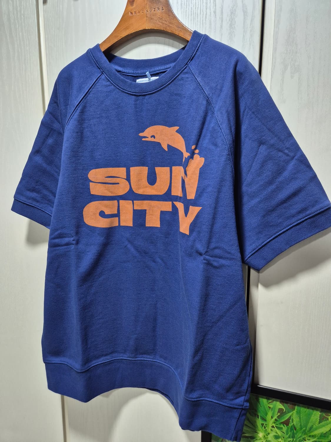 (세일)(새상품)빅웨이브 브랜드 반팔 맨투맨 블루네이비 상품이미지3