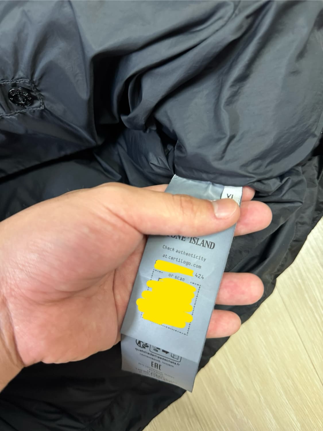 24FW XL 스톤아일랜드 크링클랩스 패딩 블랙 상품이미지4