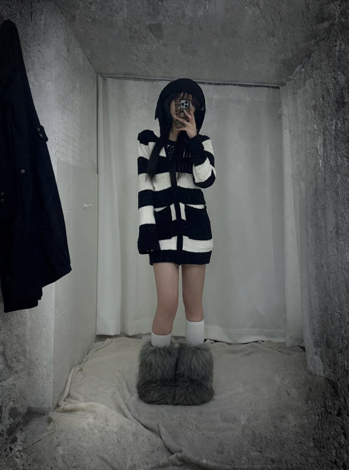 스트라이프 무채색 히메 니혼진 코디세트  상품이미지2