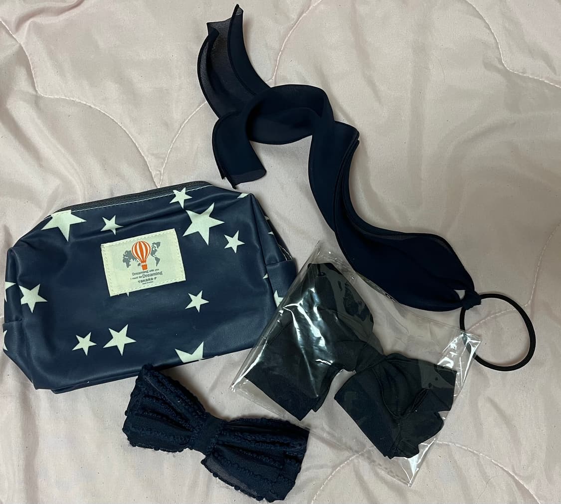 처분|네이비 헤어핀+파우치 세트 상품이미지1