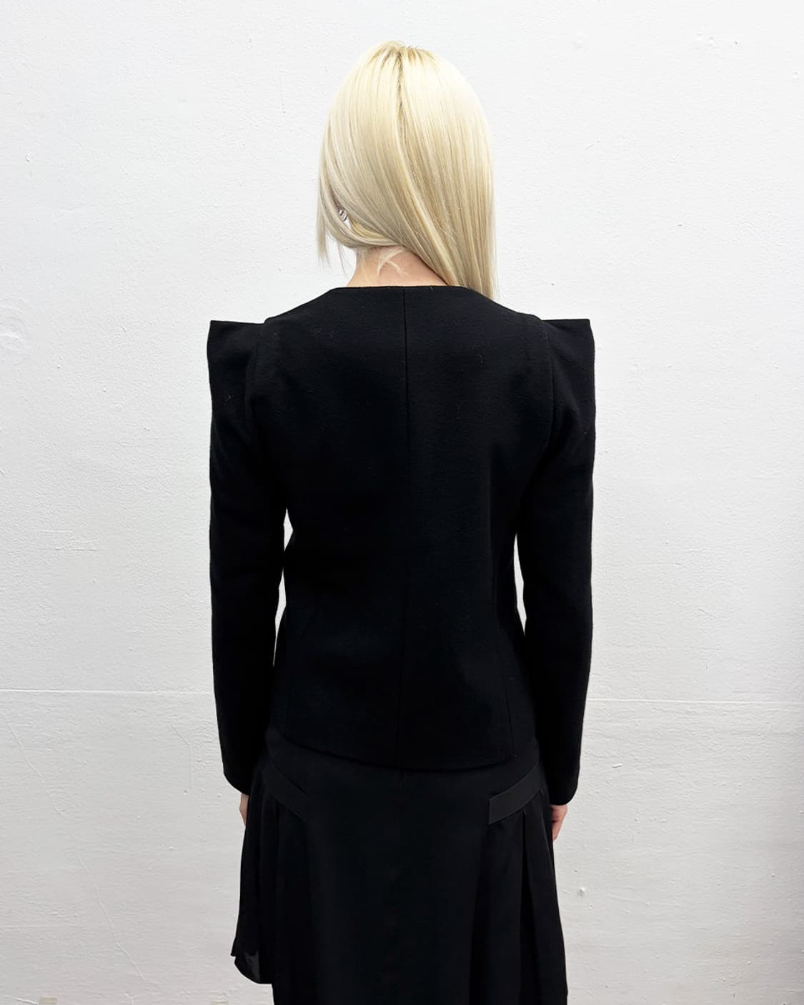 프렌치 디자이너 박스-숄더 울 자켓 상품이미지2