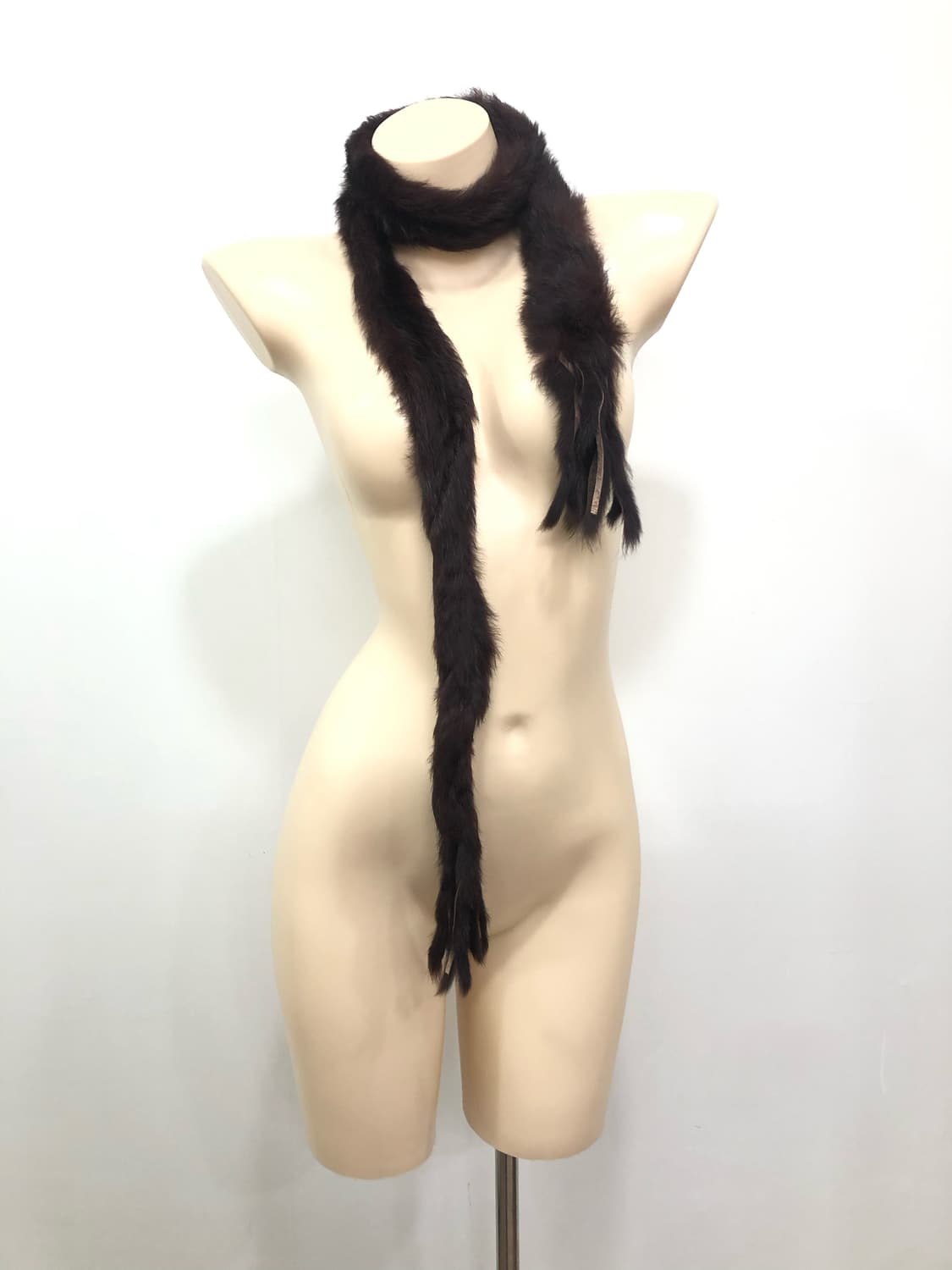 grunge dark brown real fur muffler 상품이미지1