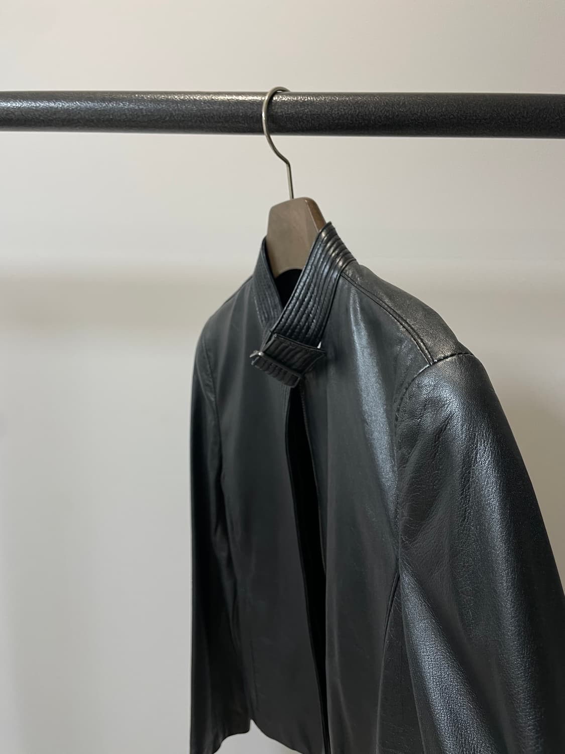 (S) ax 아르마니 익스체인지 미니멀 가죽 자켓 상품이미지2