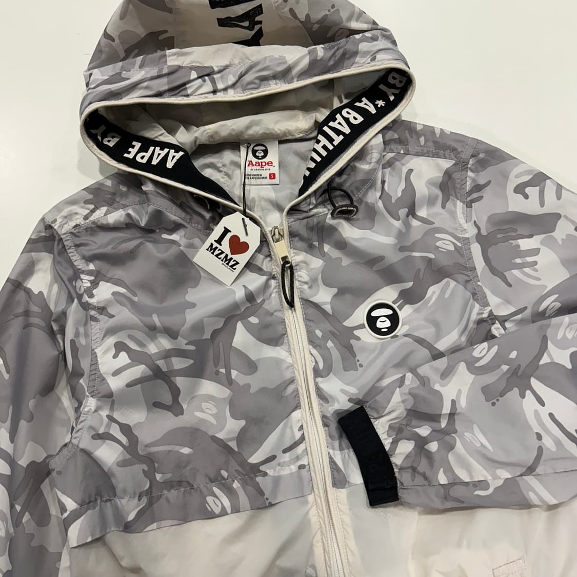 [S] 에이프 Aape 카모 후드 바람막이 그레이 A281 상품이미지3