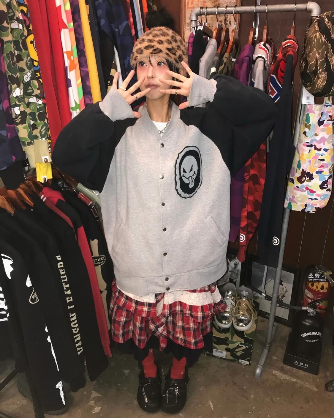 Bape 90s Grey Sweat Varsity JK 상품이미지1