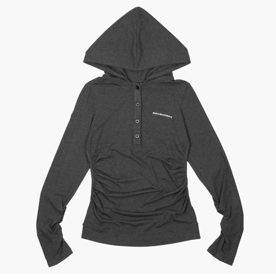 러프넥 Henley Hooded 롱슬리브 탑 그레이 S 상품이미지3