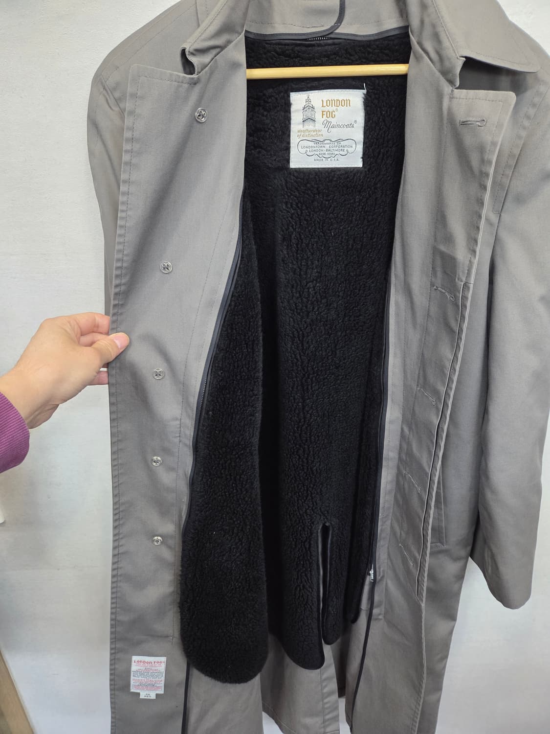 런던포그 안감플리스 분리형 싱글코트 m L 그레이  상품이미지3