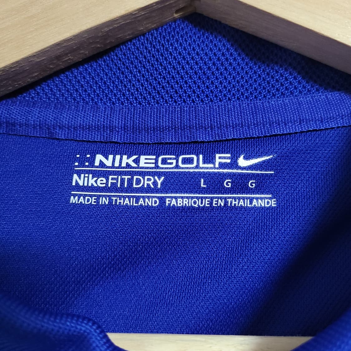 (L) NIKE 나이키 드라이핏 골프 블루 기능성 반팔 폴로 카라티 상품이미지2