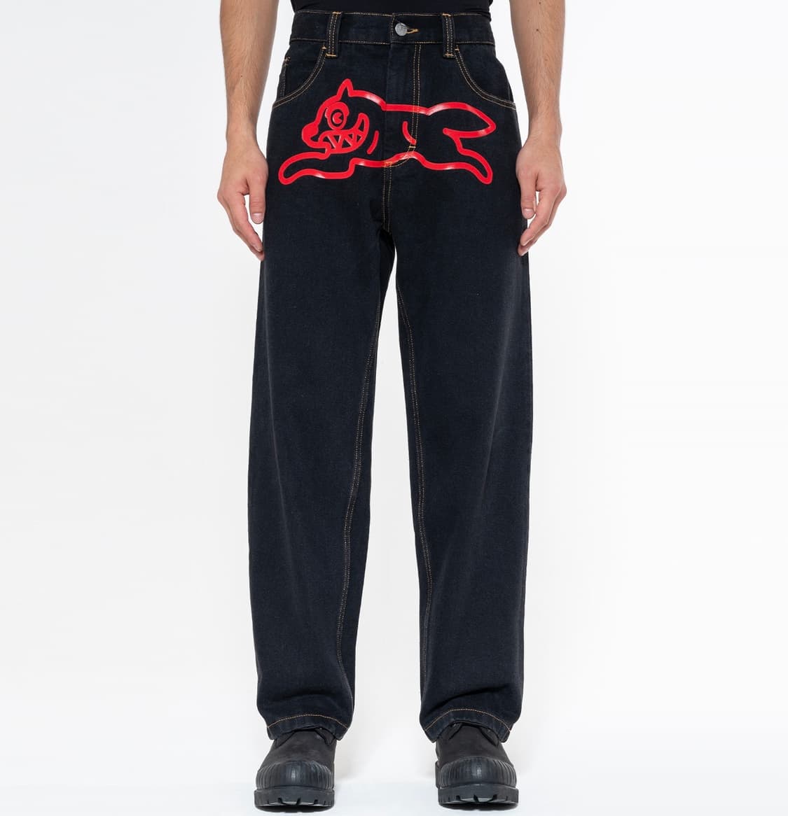 [30,32,34]BBC 아이스크림 26ss 러닝 도그 데님 팬츠/블랙 상품이미지2