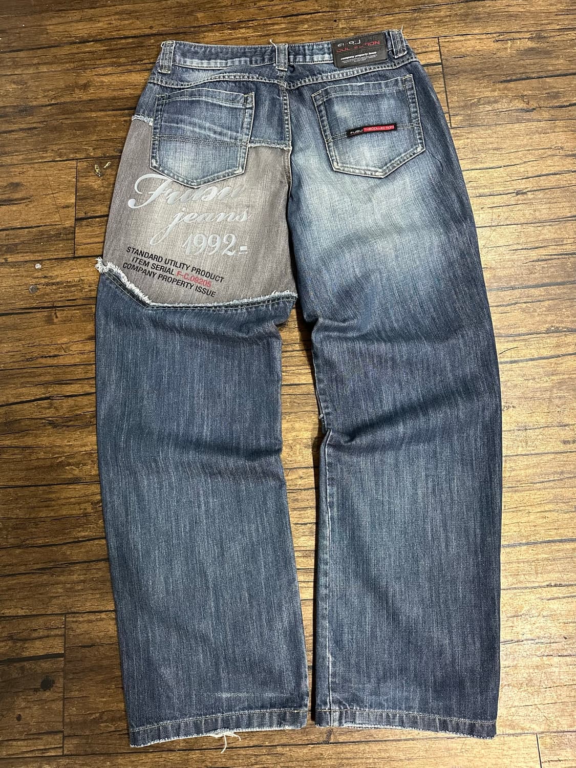 푸부 FUBU JEANS COLLECTION Y2K 패치워크 와이드 데님 상품이미지6