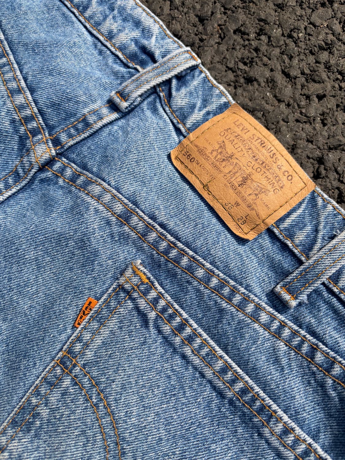 90s usa 리바이스560 루즈핏 와이드 오렌지탭 상품이미지4