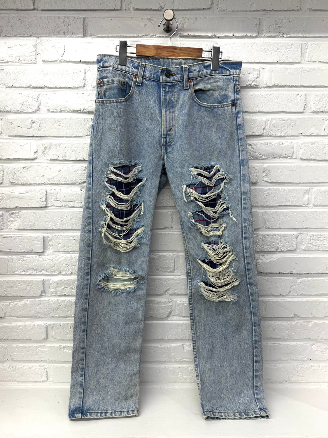 Levi’s 508 체크 디스트로이드 데님팬츠 상품이미지3