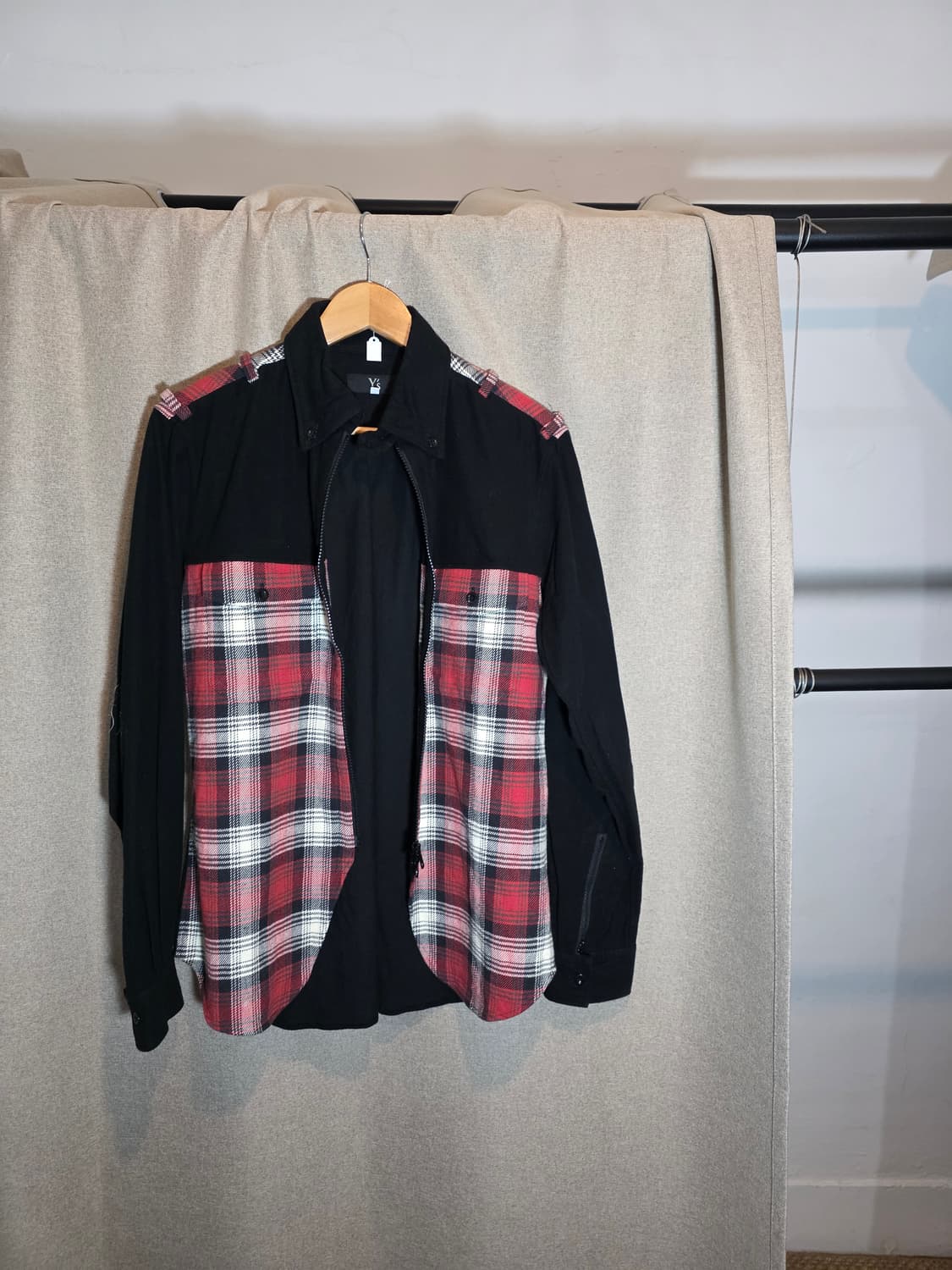 Y's for men tartan shirt zip-up 상품이미지3