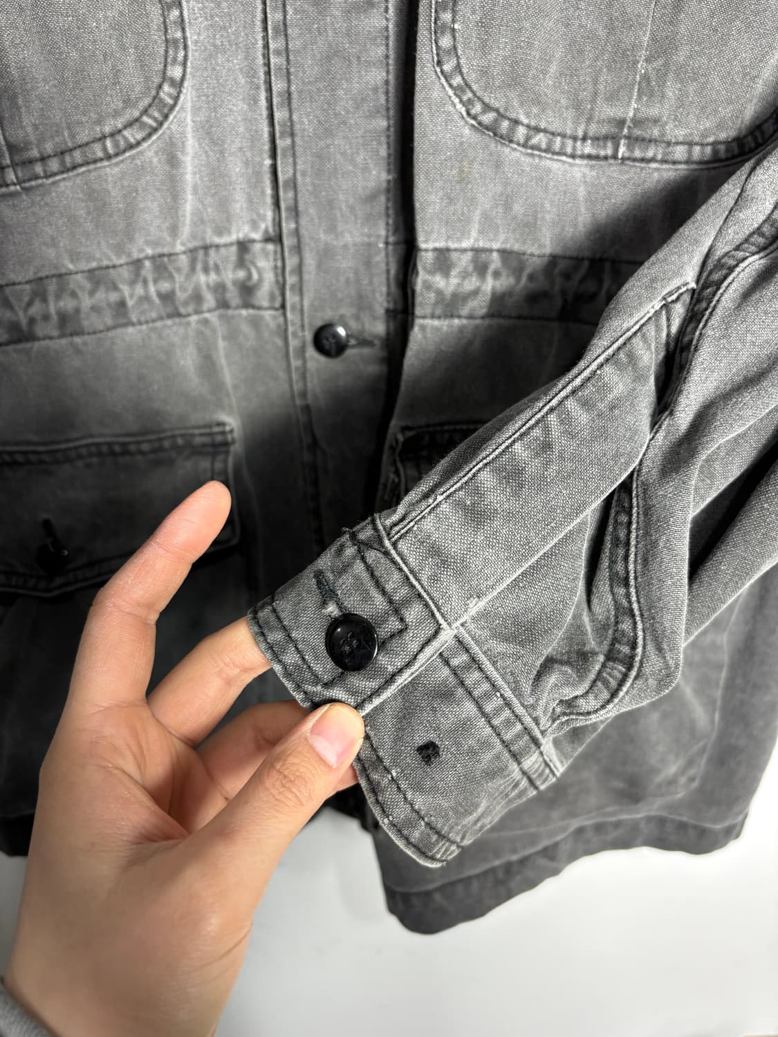 그레이 흑청 데님 셔츠 자켓 상품이미지9