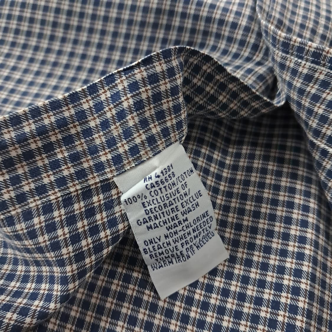 CK305 XL 폴로 00s 네이비 마이크로 타탄체크 셔츠 남방 상품이미지5