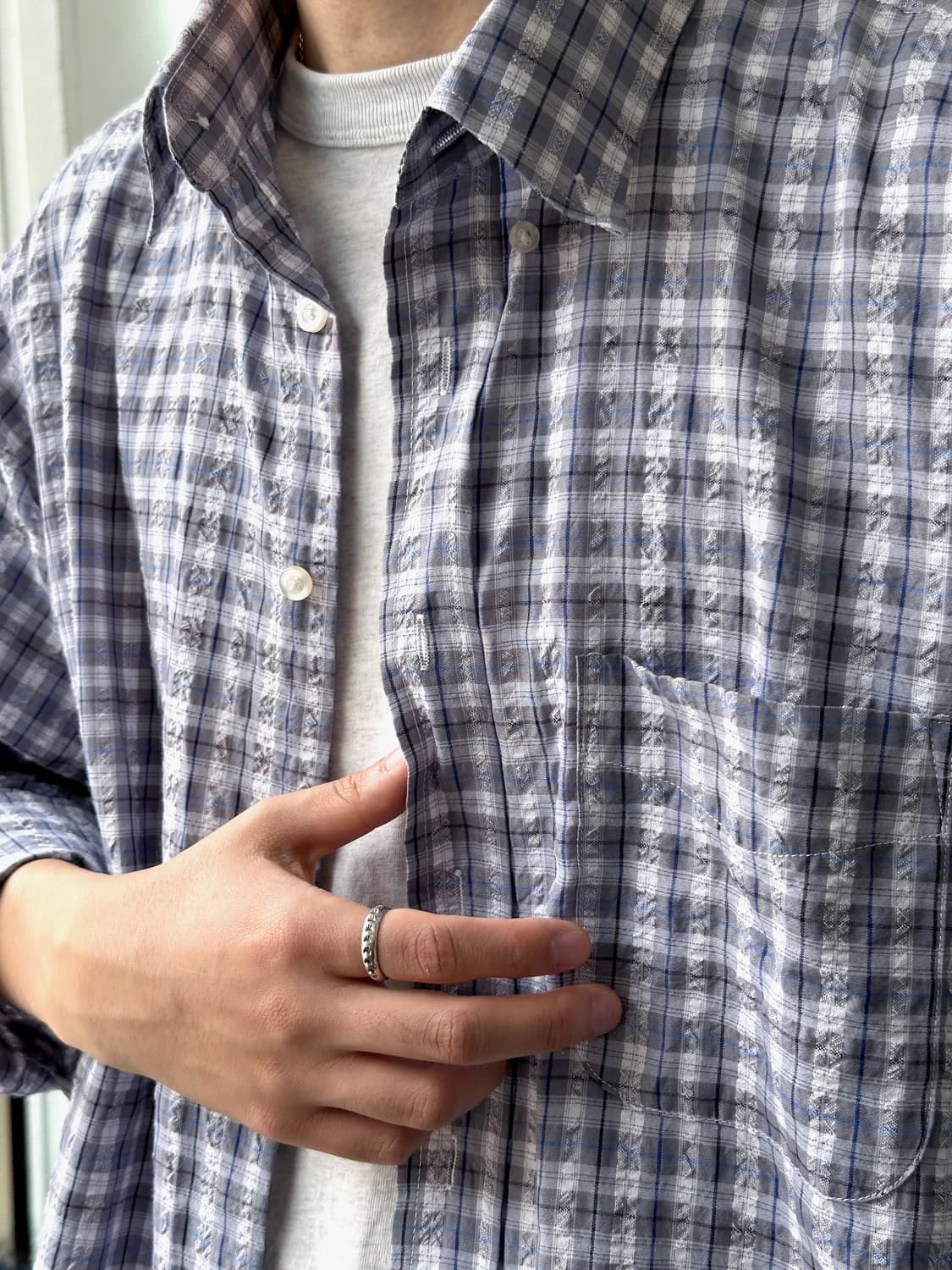 Volume fabric check design shirt 상품이미지3