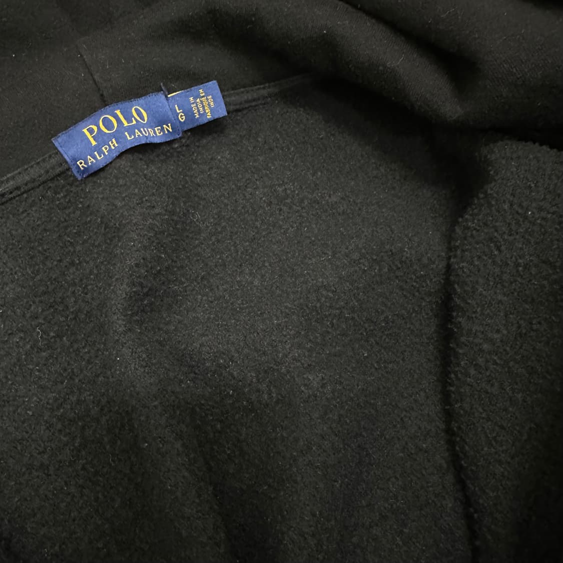 POLO 폴로 랄프로렌 기모 후드집업 매장판 블랙 L 상품이미지4
