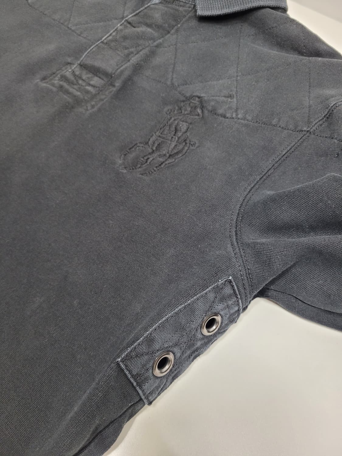 POLO 폴로 랄프로렌 빅포니 빈티지 워싱 럭비 티셔츠 / 남 M 블랙
 상품이미지4