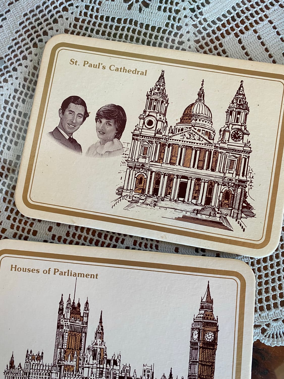 빈티지 영국 런던 플레이스 코스터 그릇받침대 상품이미지3