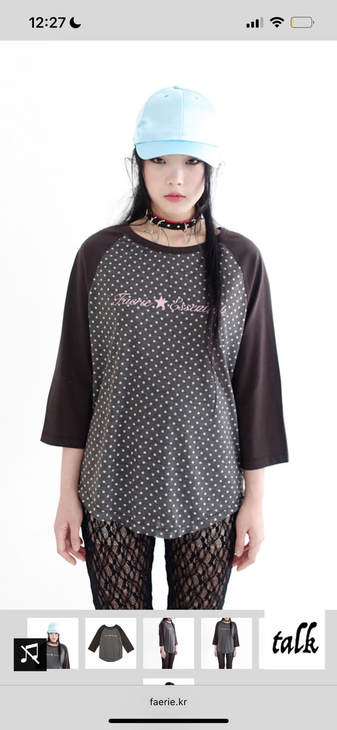 샵페어리 dot raglan sleeve top (charcoal) 상품이미지1