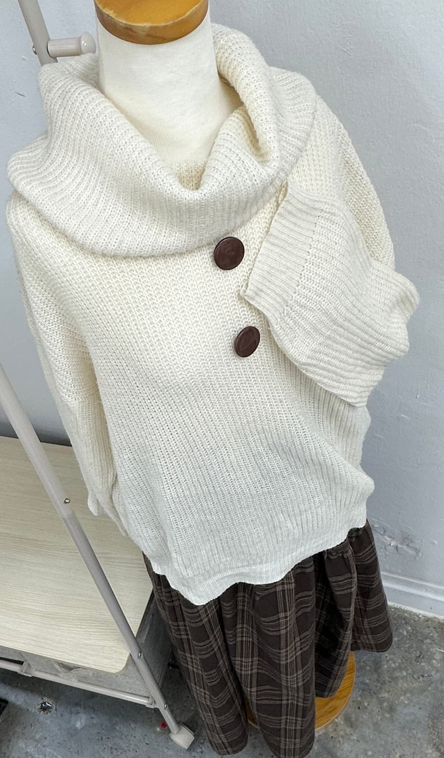 ❄️사와코의 데이트 코디세트❄️ 하프 니트 체크 롱치마 그런지 히피 상품이미지6