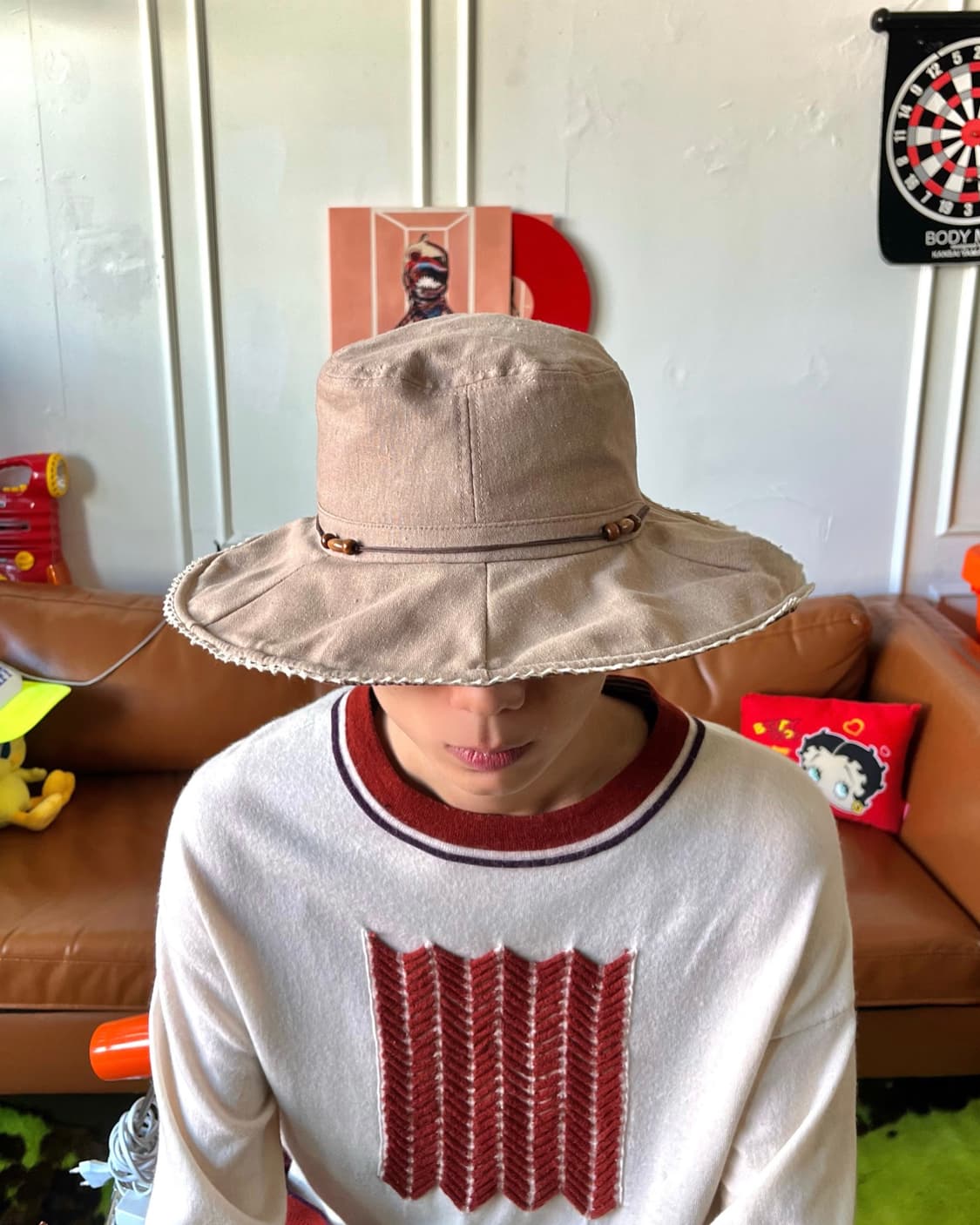 JPN Vintage Native Linen Pedora Hat 상품이미지3