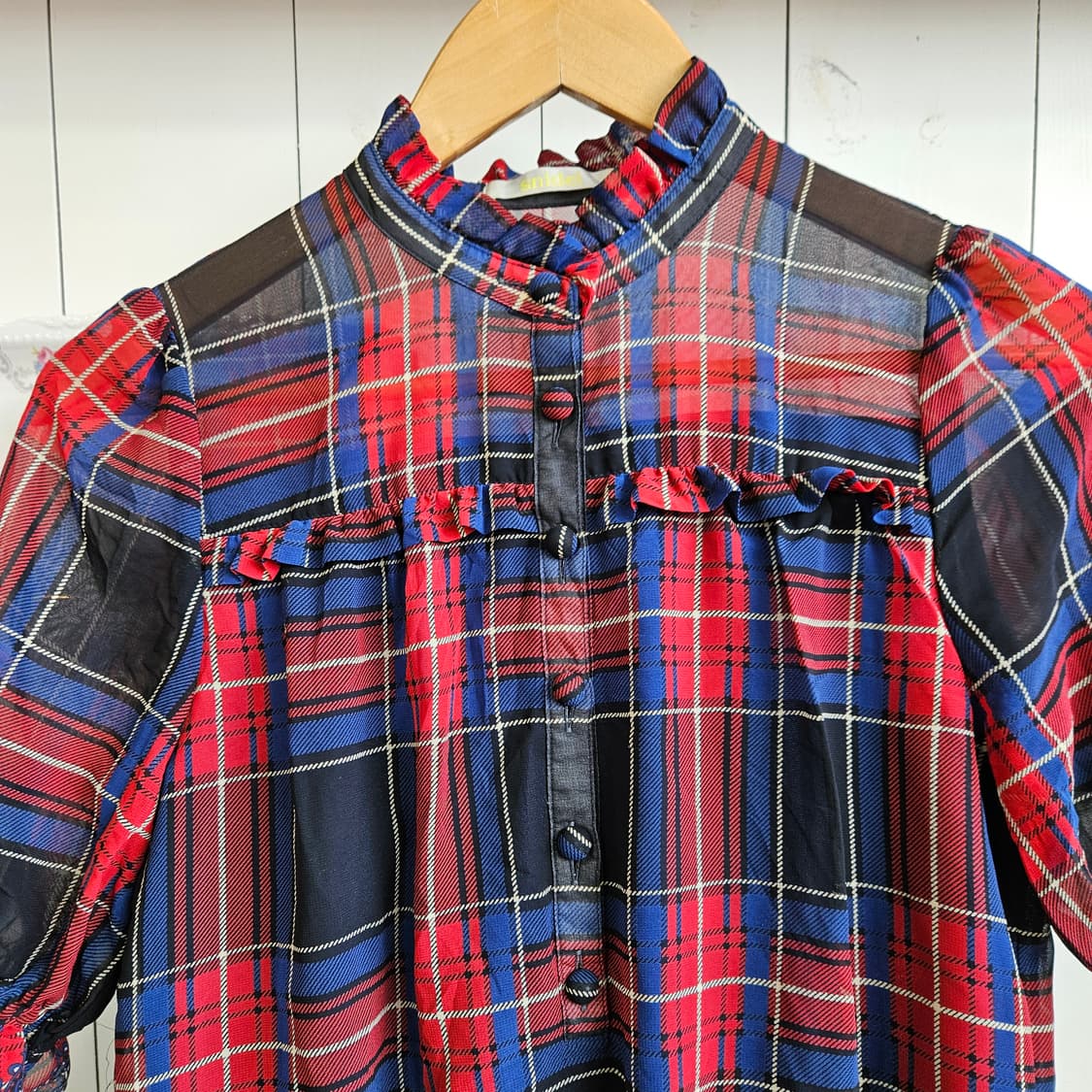 0327체크 머메이드 프릴 원피스 상품이미지3