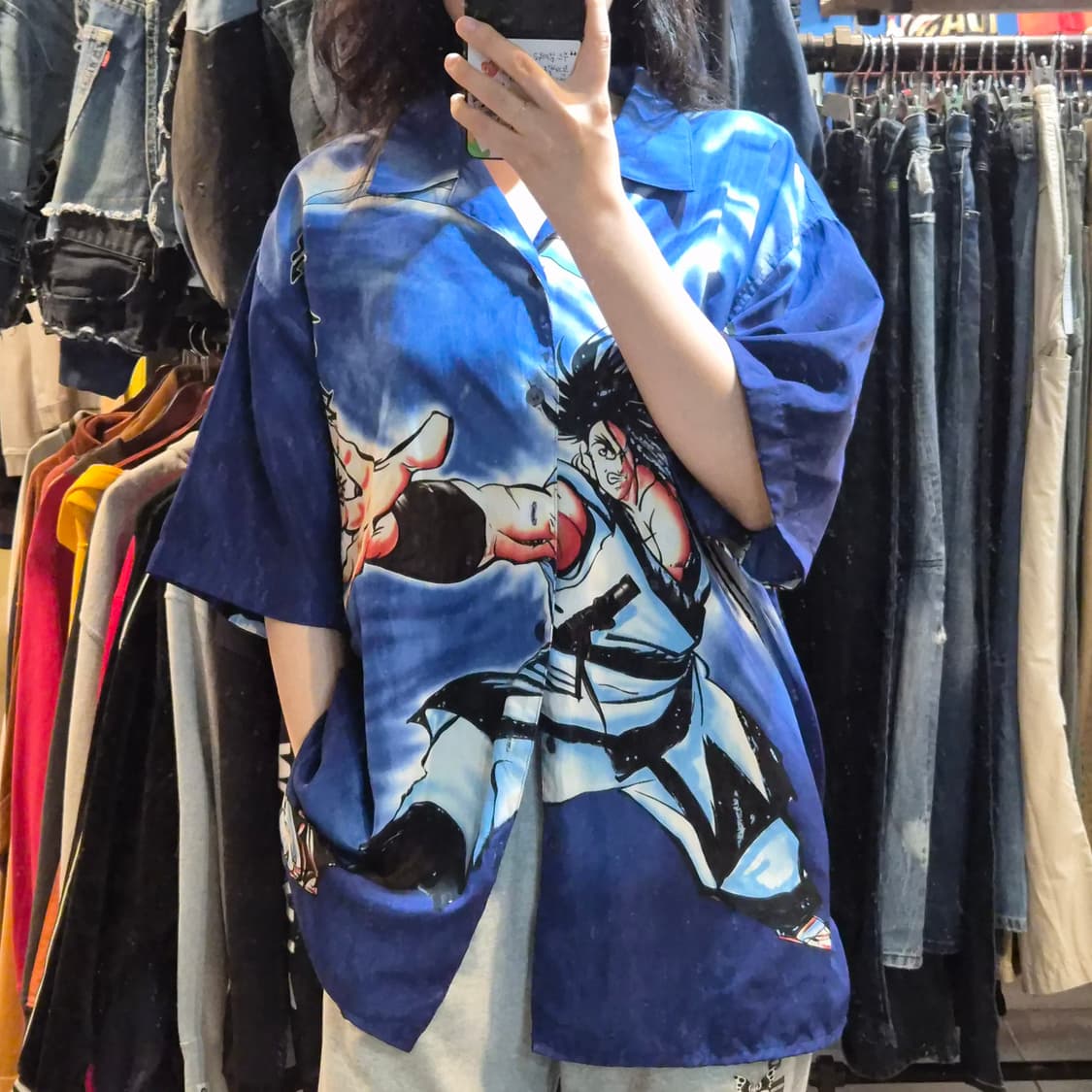 [NO.9] 사무라이 스피릿츠 하오마루 빈티지 반팔 셔츠 상품이미지1