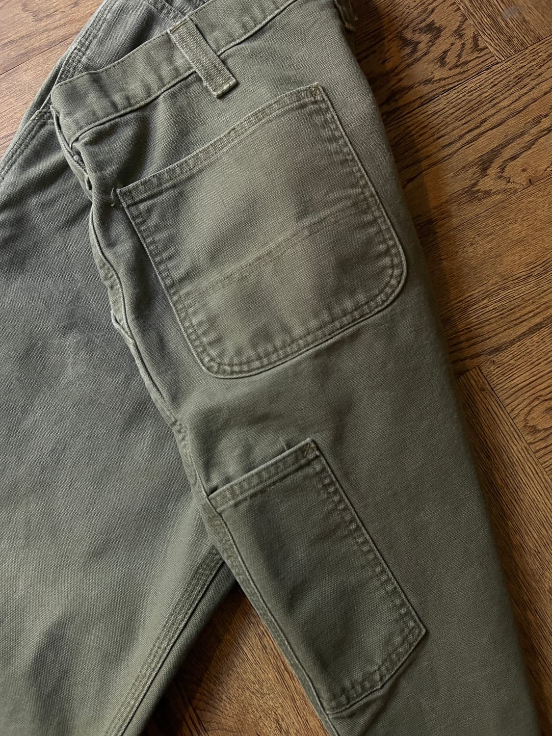 [36]칼하트 USA 더티워싱 모스그린 싱글니 카펜터 워크 팬츠 상품이미지7