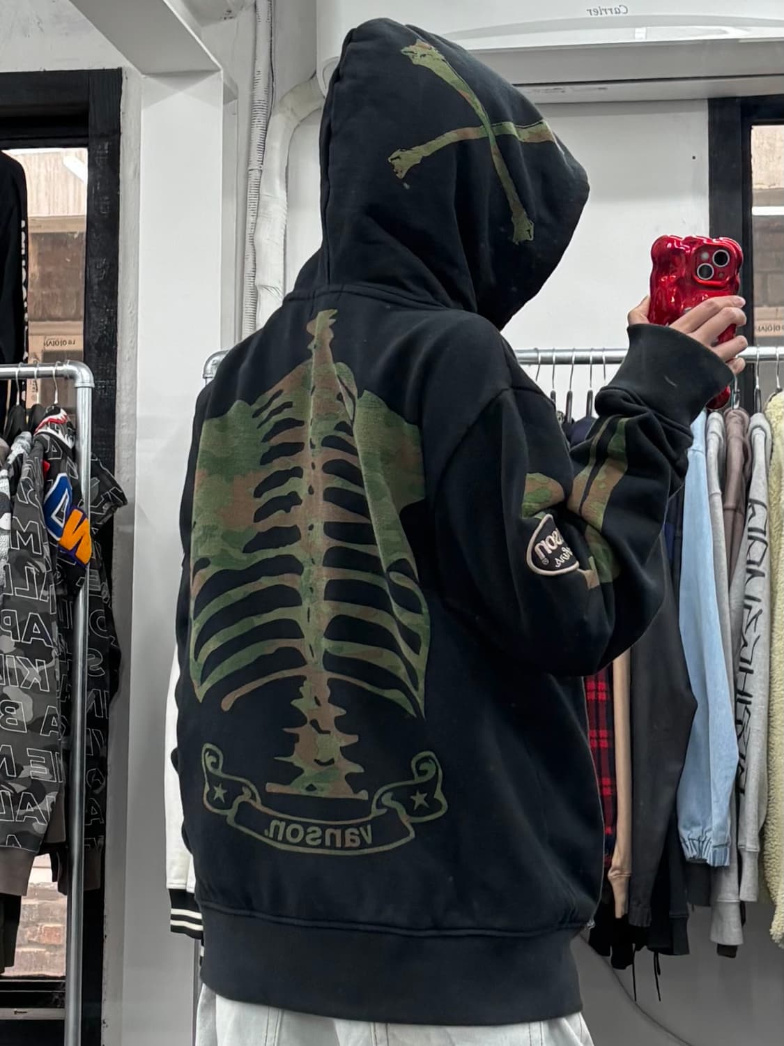 밴슨 레더 카모 본 후드집업 상품이미지6