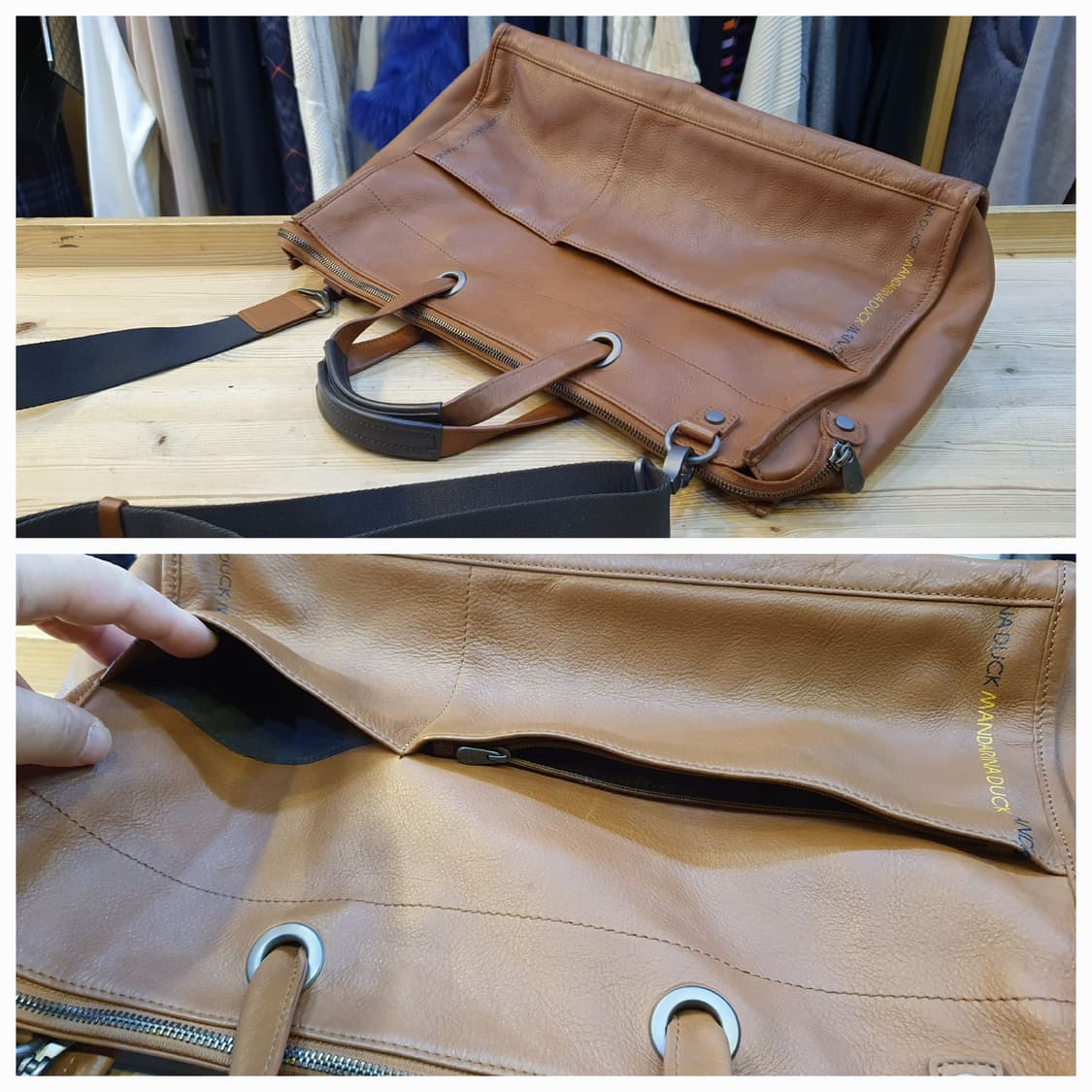 만다리나덕 레더 브리프케이스 상품이미지4