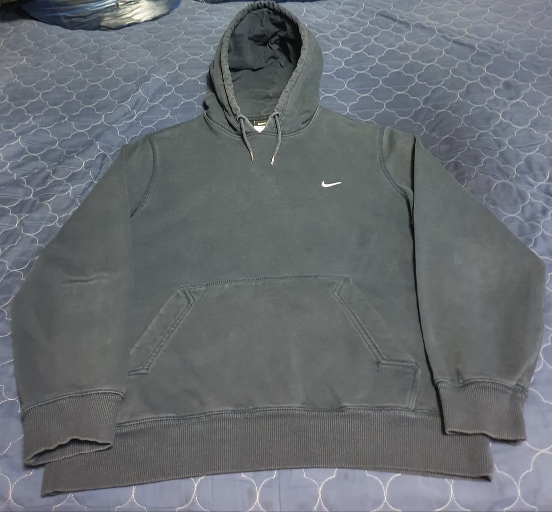 (빈티지) 나이키 솔스우시 올드스쿨 택 후드티 워시드 네이비 (L) 상품이미지1