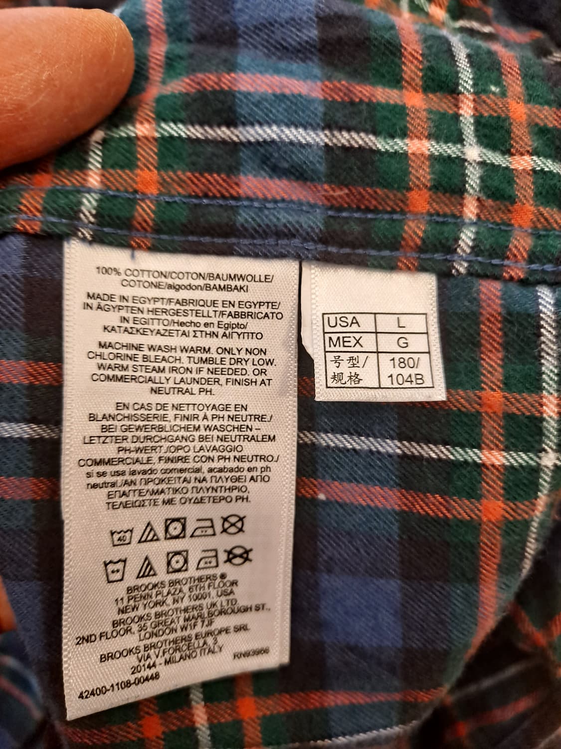 브룩스브라더스 리젠트핏 플란넬셔츠 L 상품이미지6