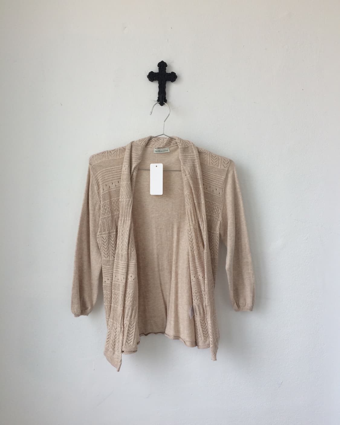 Punching pattern drape open cardigan 상품이미지1