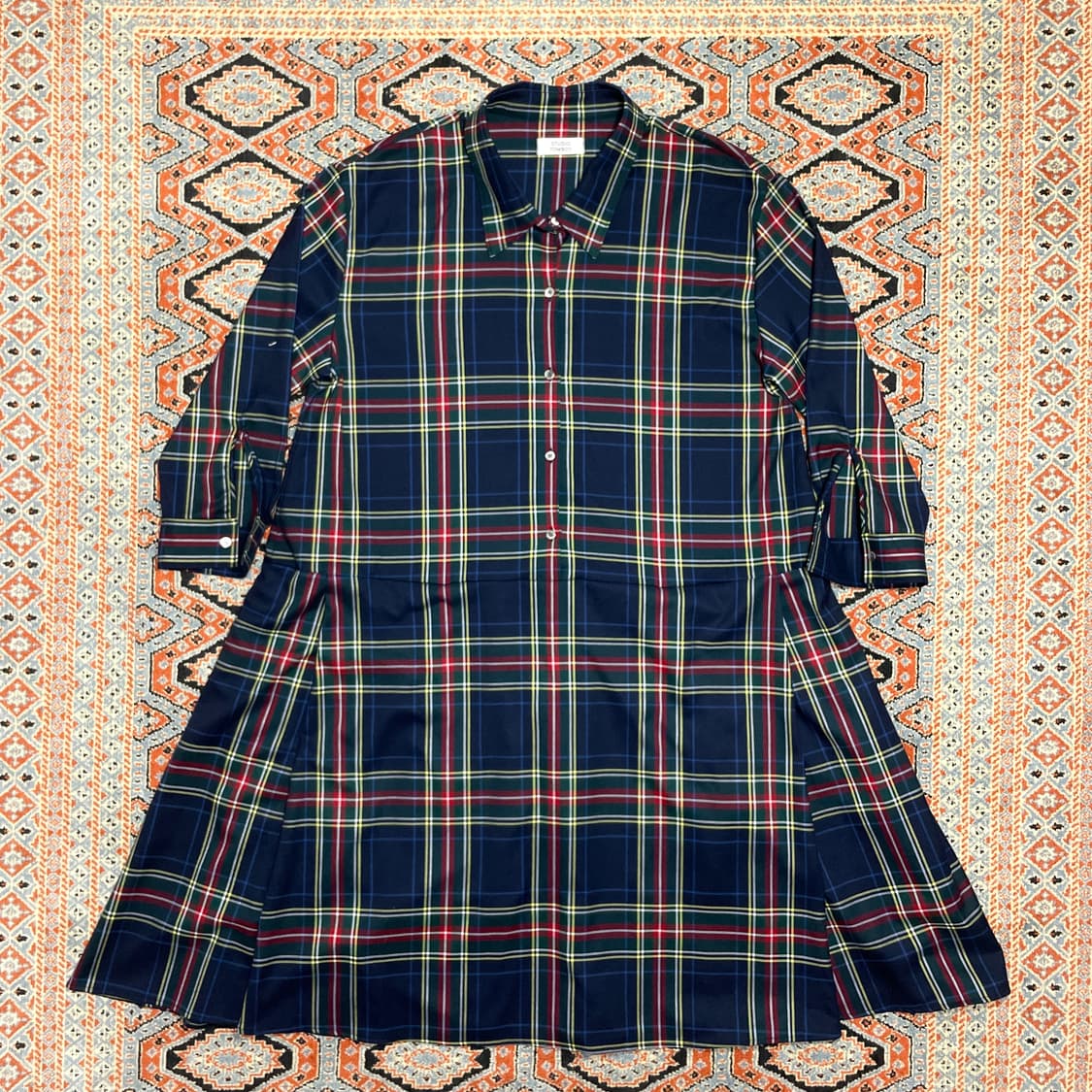 스튜디오톰보이 네이비 타탄체크 셔츠 원피스 여성FREE 상품이미지1