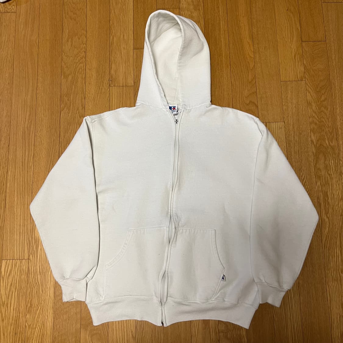 [XL] 90s USA 빈티지 러셀 후드집업 화이트 상품이미지2