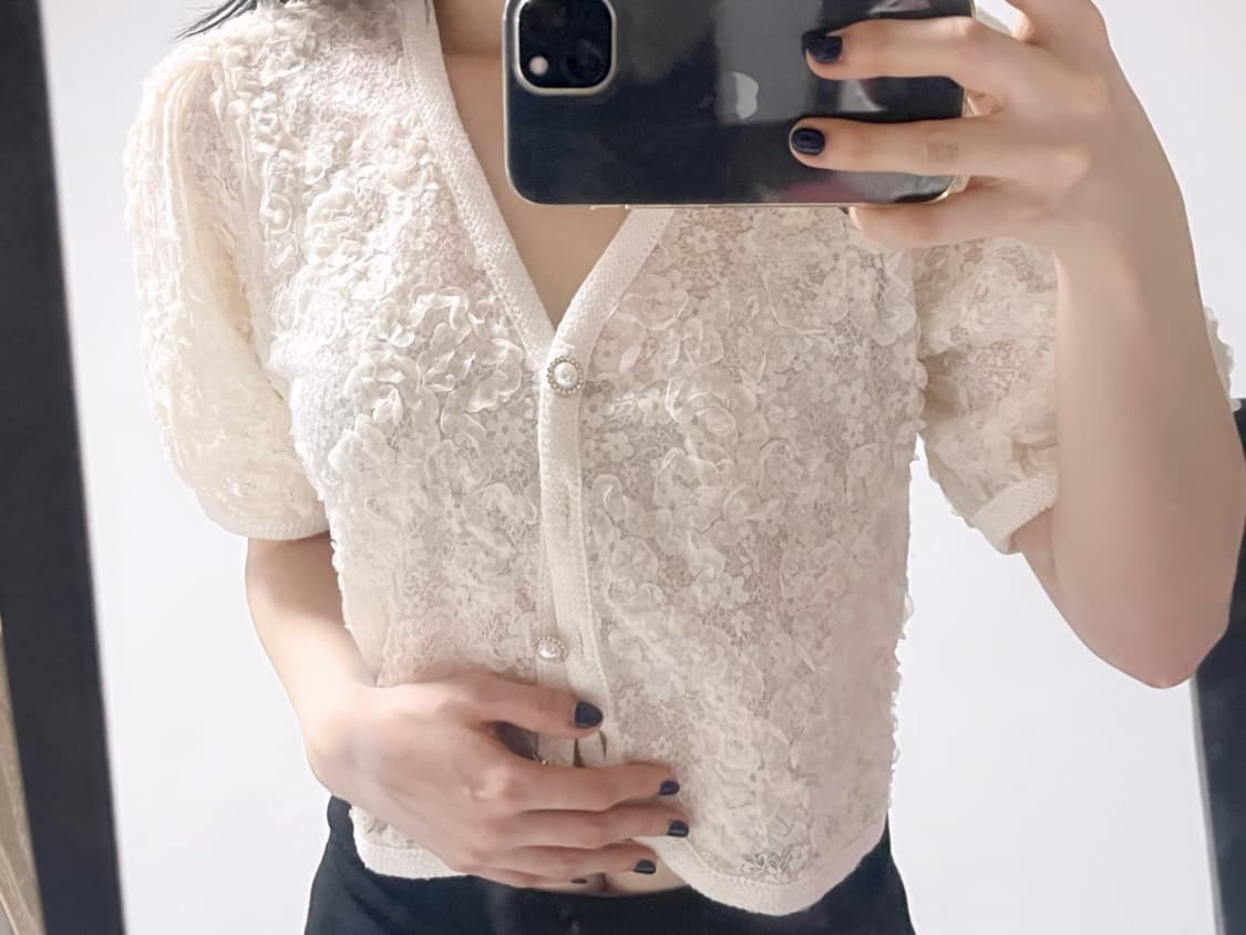 Flower puff cardigan 상품이미지3