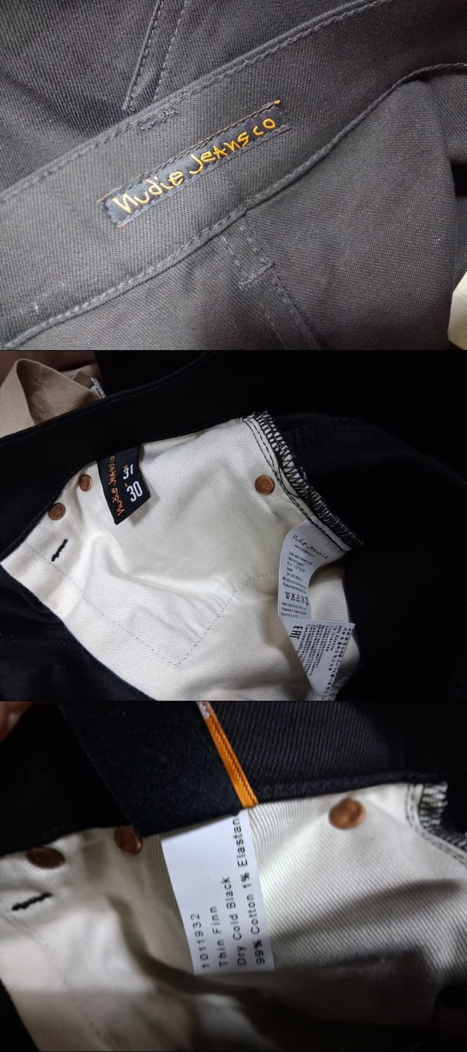 Nudie Jeans 누디진 블랙 데님팬츠 슬랙스 남성 29 30 
원산 상품이미지7