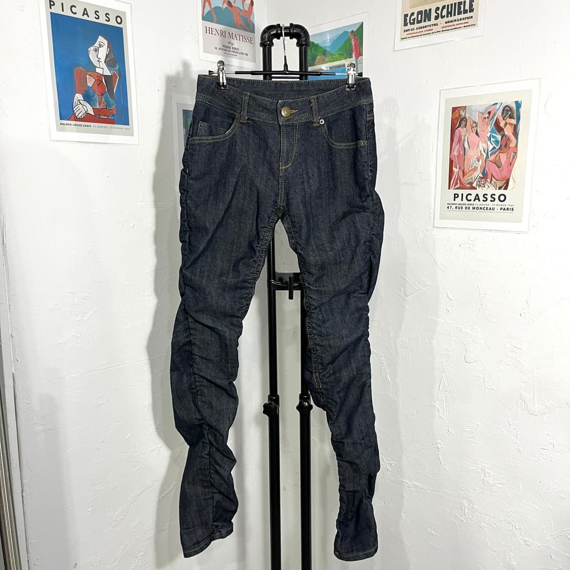 셔링 스키니 데님팬츠 상품이미지1