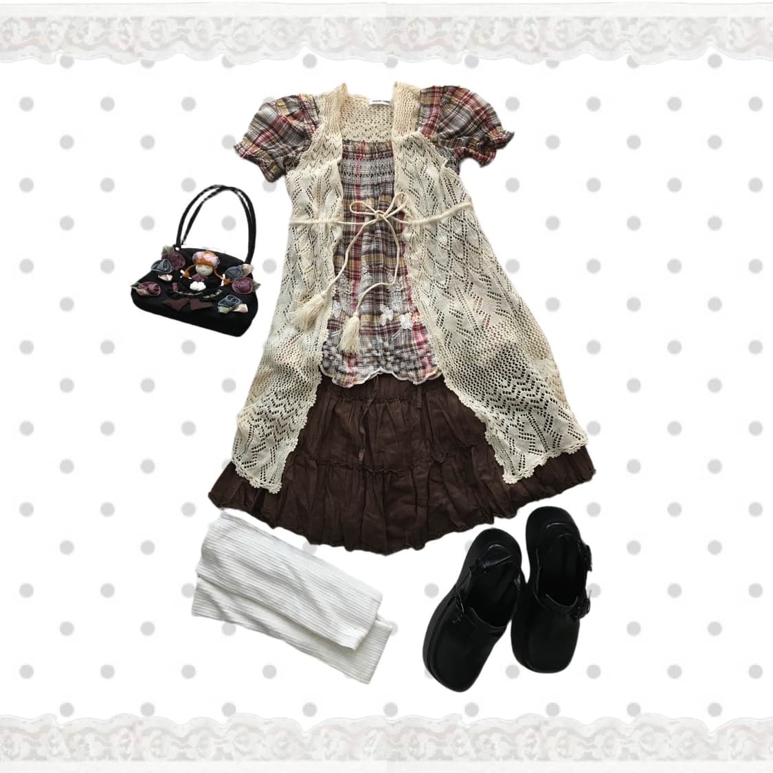 forest check girl set (3p) 상품이미지1